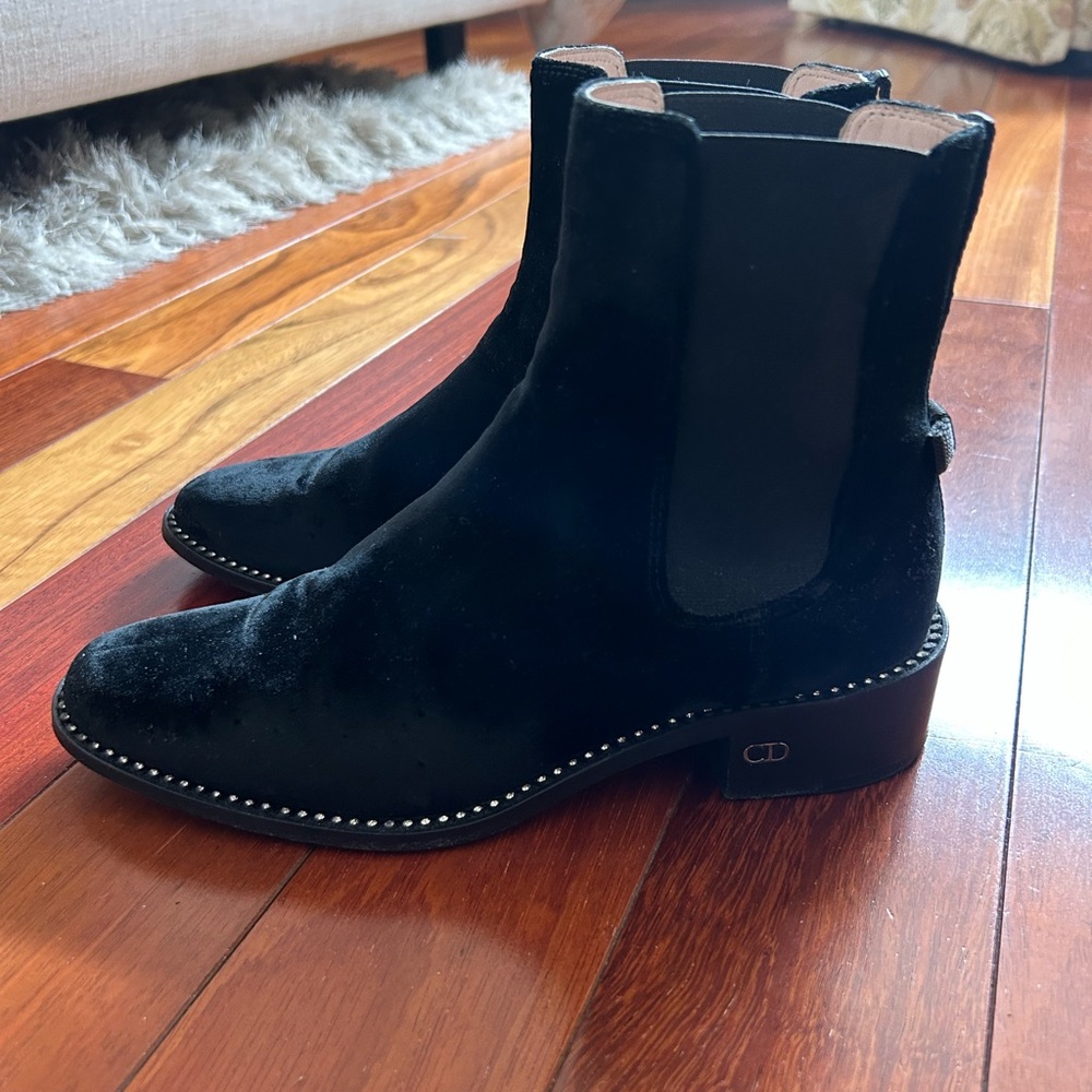 Christian Dior Velvet Ankle Boots